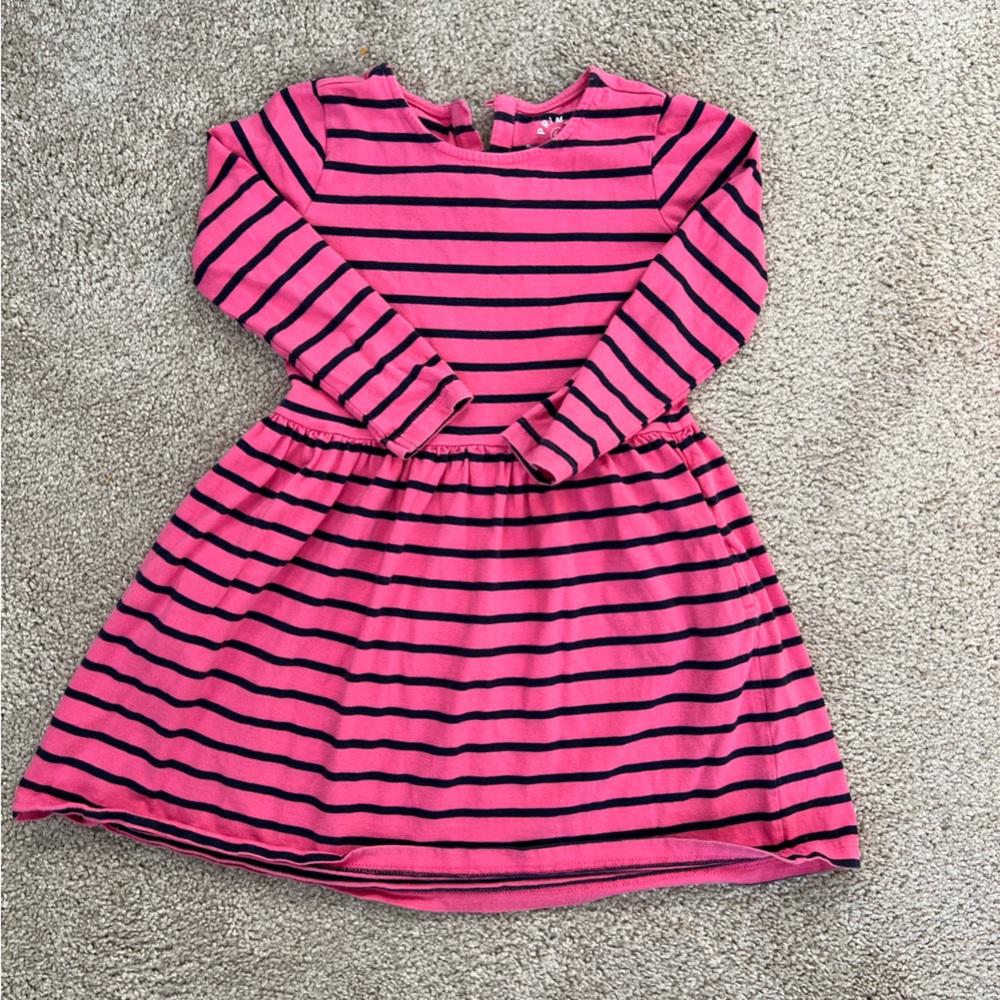 Primary Striped Pink Dress